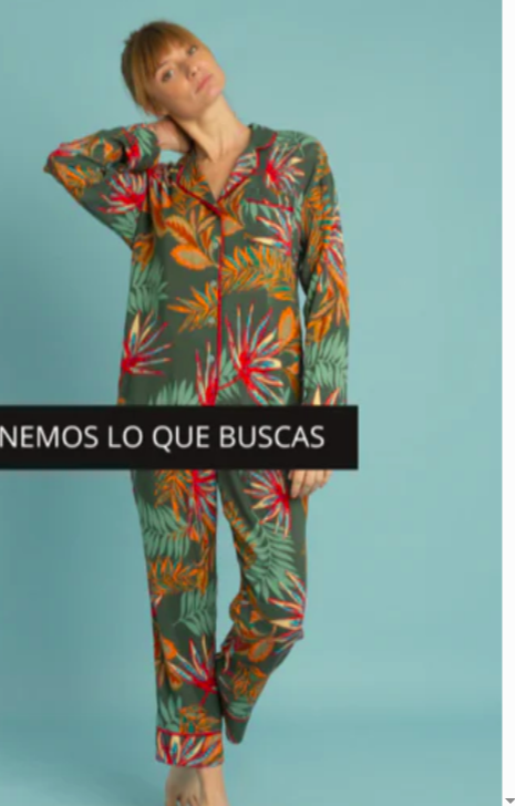 Pijama largo Pavo Real verde